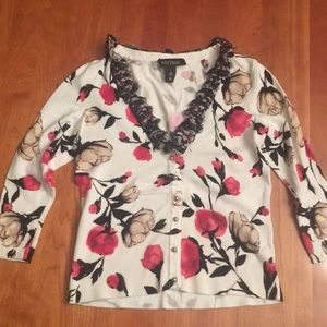 🌷White House Black Market floral cardigan